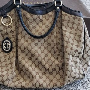 Gucci Sukey Gg Large Brown Canvas Tote